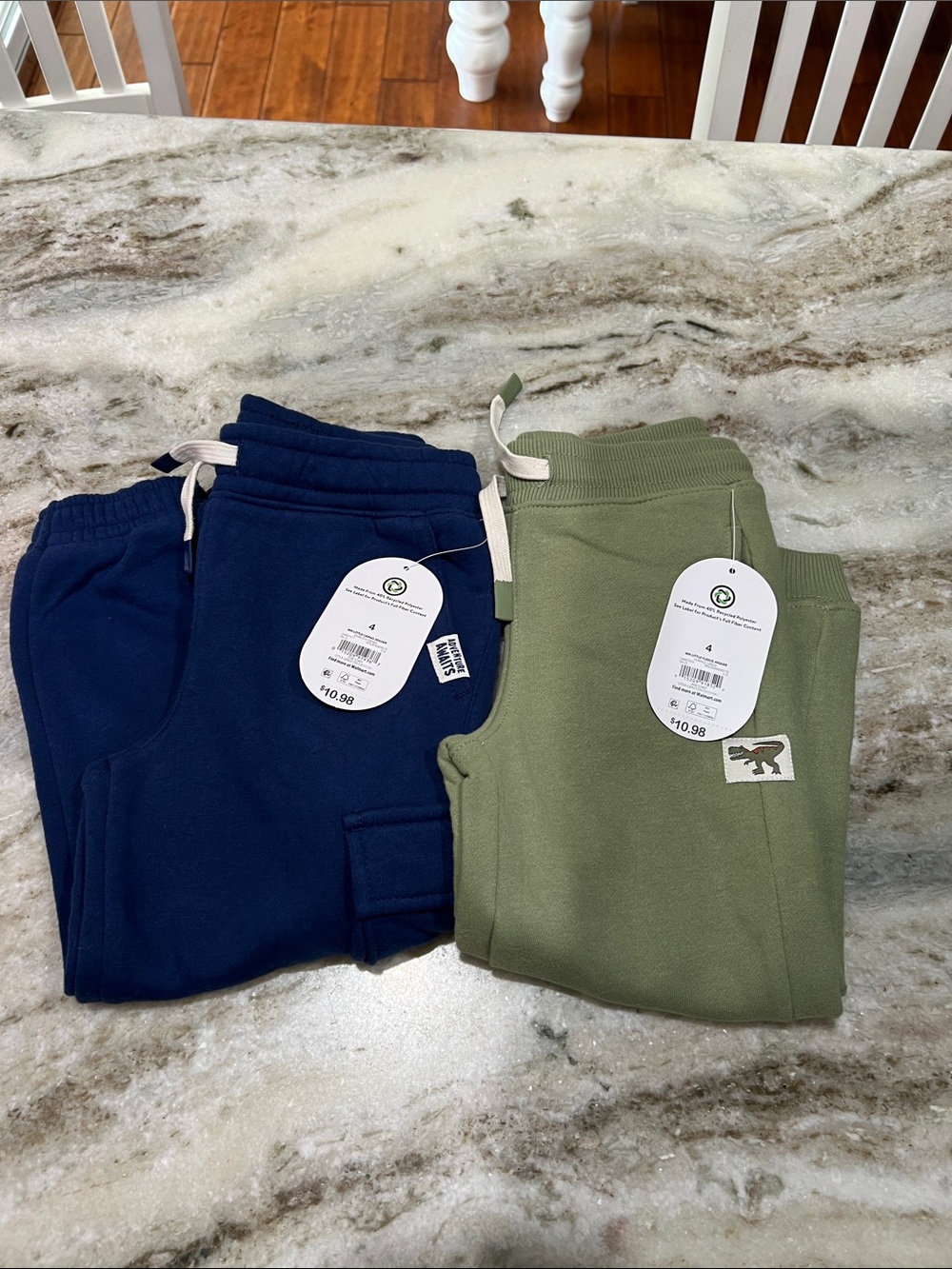 wonder nation Kids Fleece Joggers in Navy & Olive